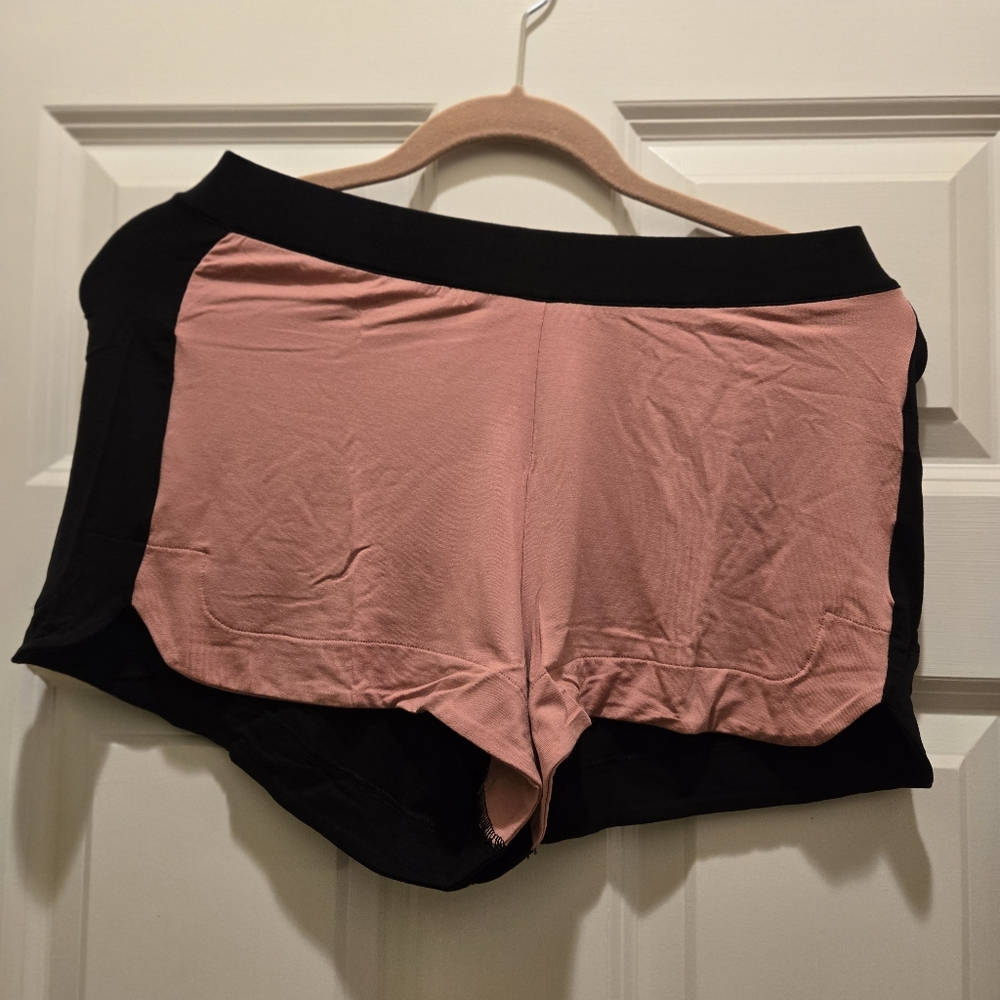 NWT Recliner Sleep Shorts XS Desert Sand Black Pajama Soft Modal Spandex Mini